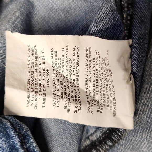 Vintage 90’s Lee Oversized Blue Denim Longline Grunge Button Down Shirt. XL - Picture 12 of 12